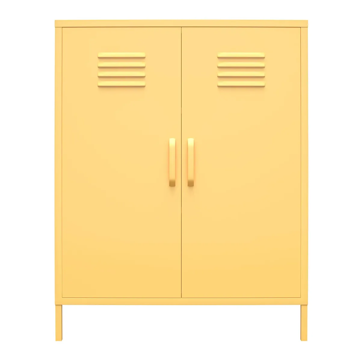 Cache 2 Door Metal Locker Style Storage Accent Cabinet