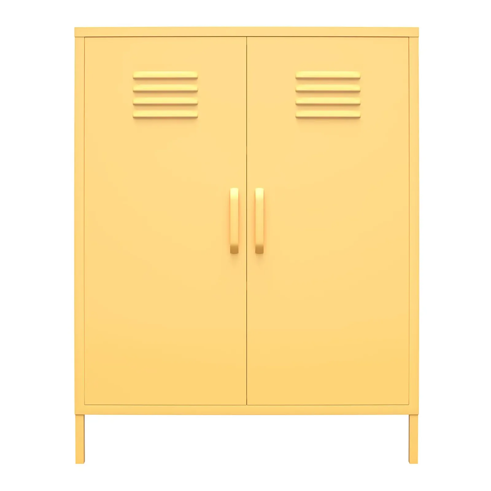 Cache 2 Door Metal Locker Style Storage Accent Cabinet