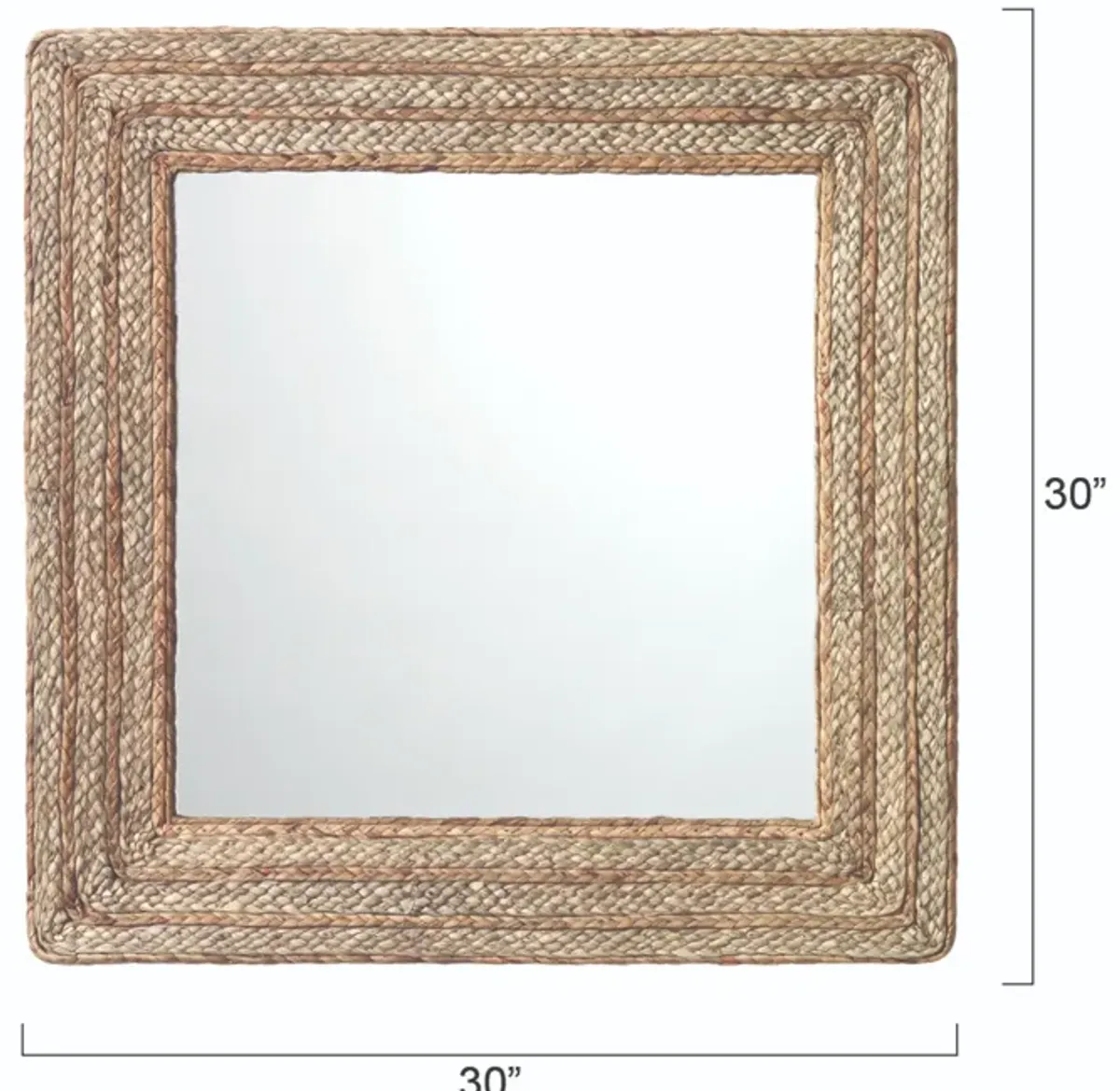 Evergreen Braided Seagrass Square Mirror