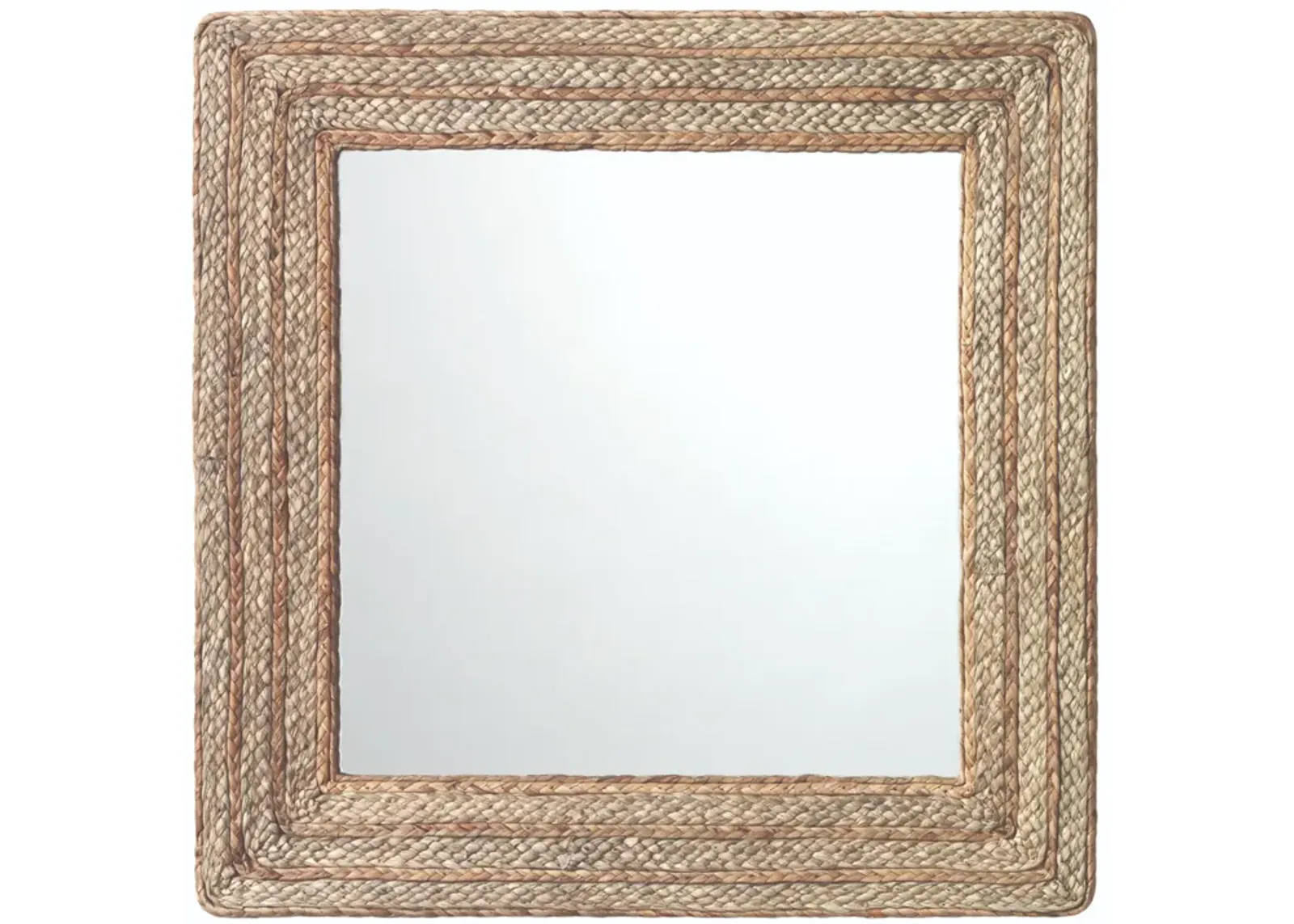 Evergreen Braided Seagrass Square Mirror