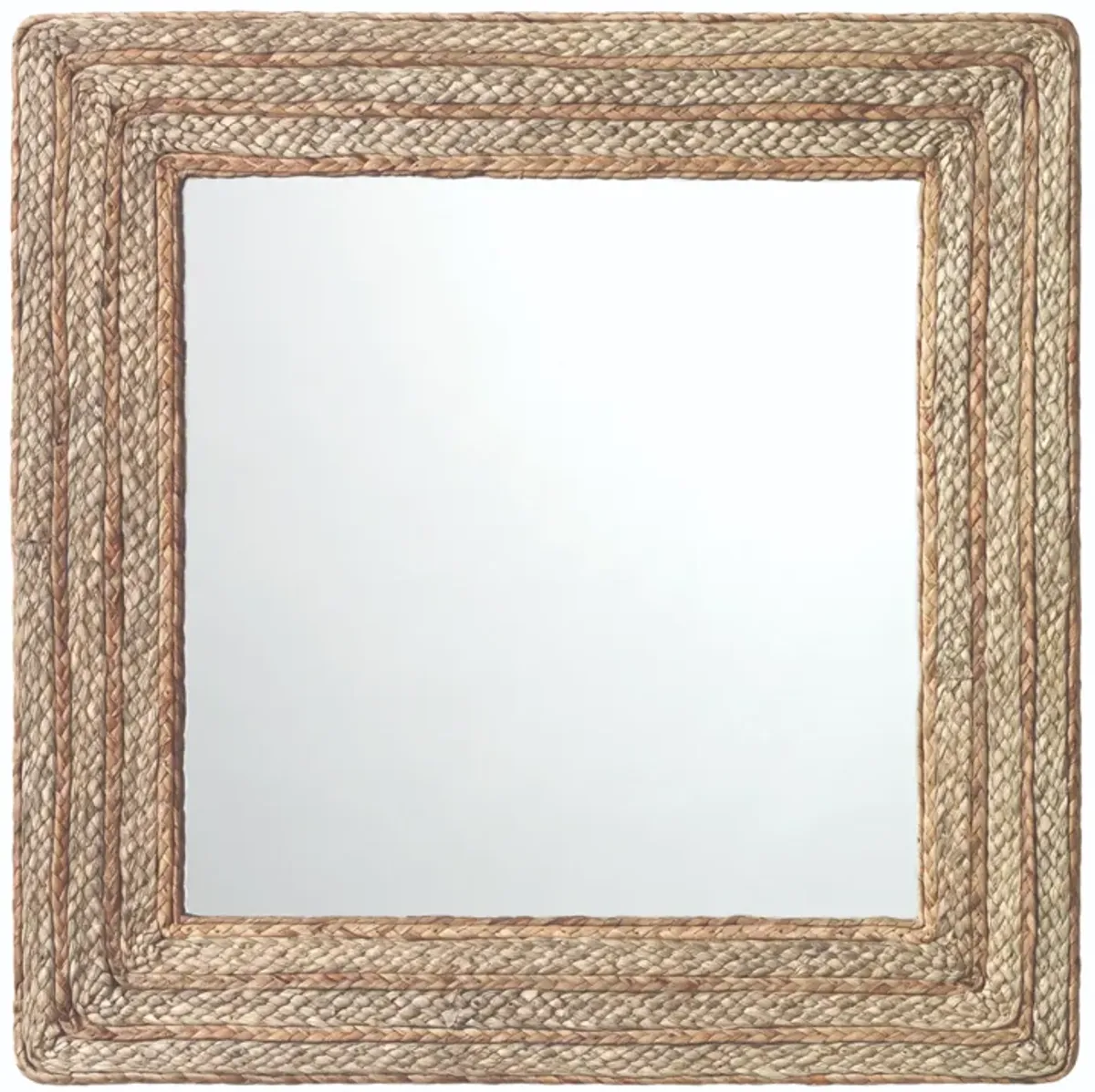 Evergreen Braided Seagrass Square Mirror