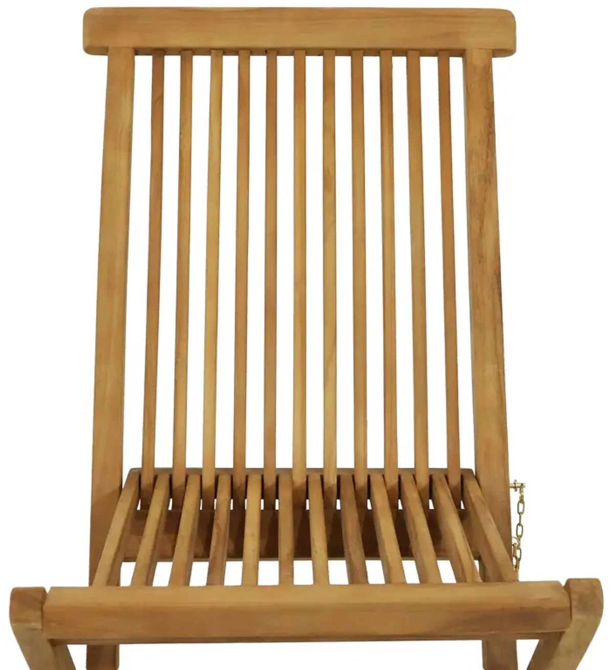 Sunnydaze Hyannis Solid Teak Wood Folding Slat-Back Patio Chair