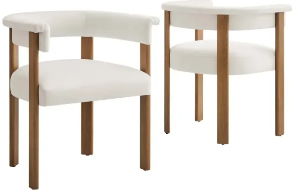 Imogen Performance Velvet Barrel Dining Chairs - Set of 2