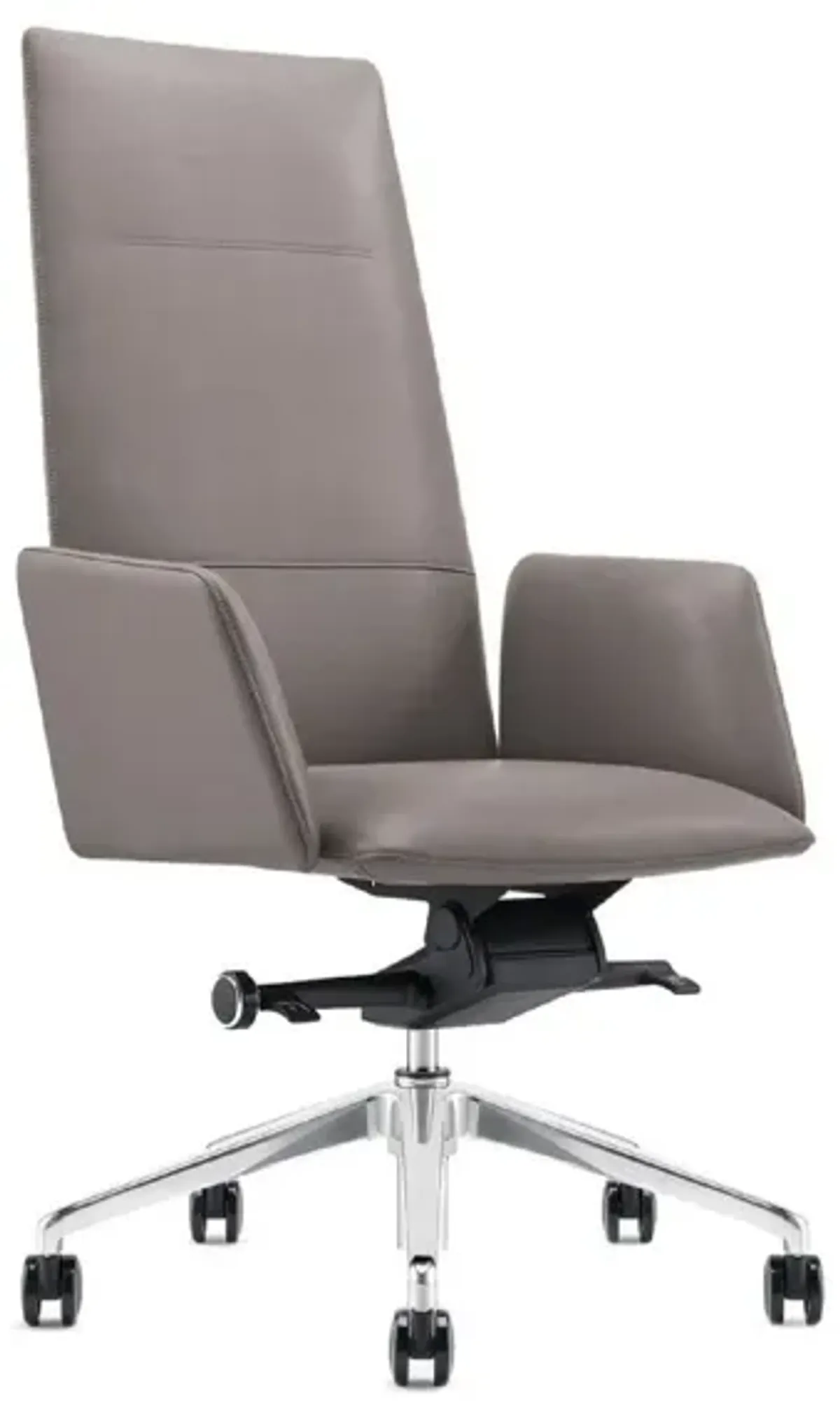 Cid 24 Inch Modern Office Chair, Knee Tilt, Sleek Tall Back, Gray-Benzara