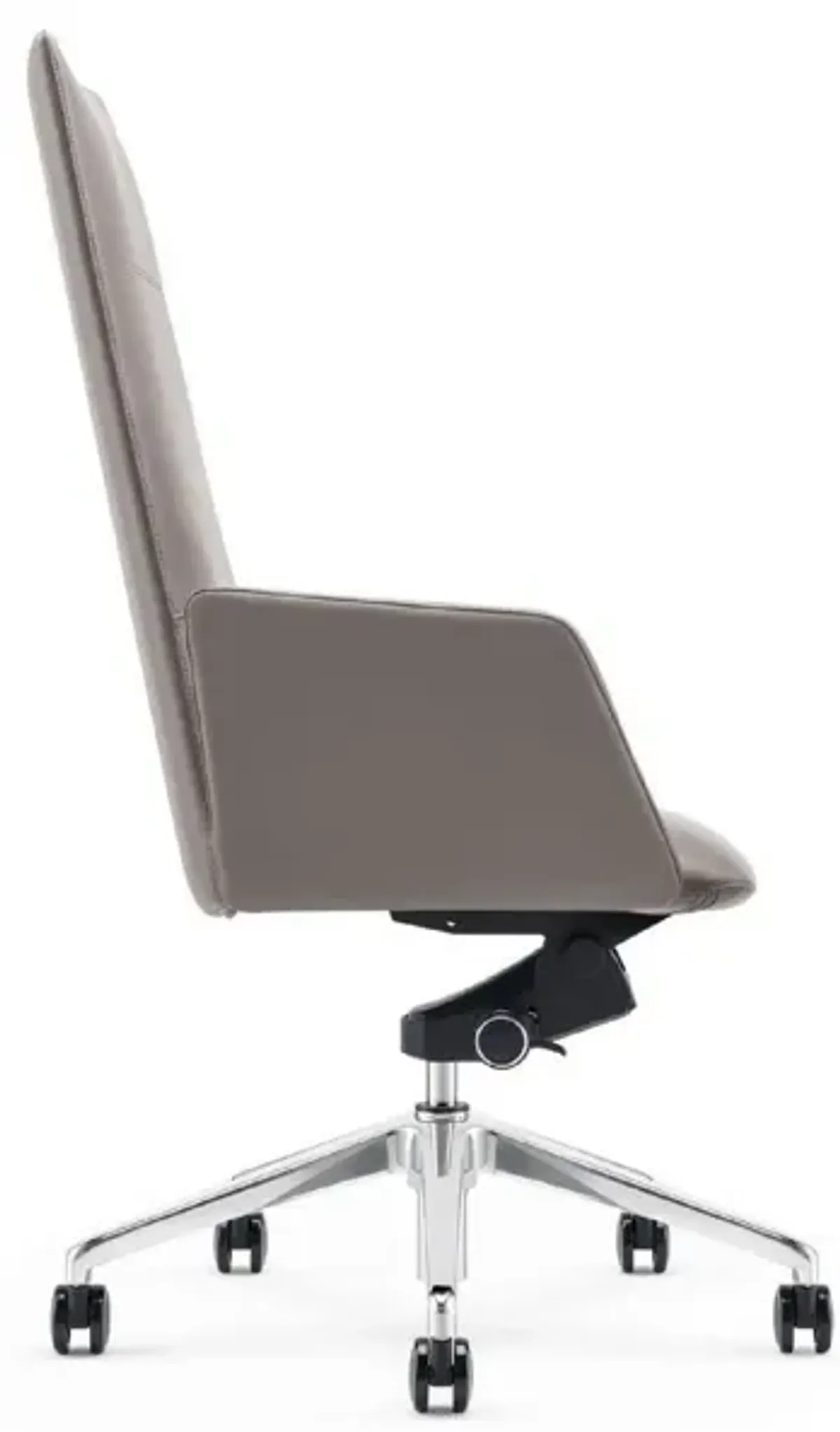 Cid 24 Inch Modern Office Chair, Knee Tilt, Sleek Tall Back, Gray-Benzara