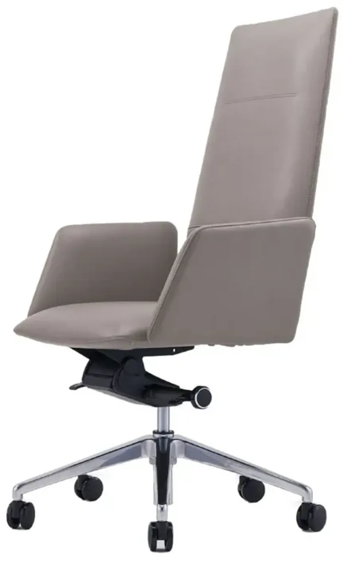 Cid 24 Inch Modern Office Chair, Knee Tilt, Sleek Tall Back, Gray-Benzara