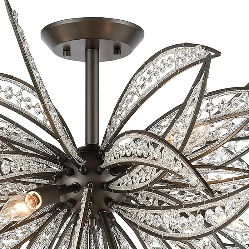 Naples 35'' Wide 8-Light Semi Flush Mount