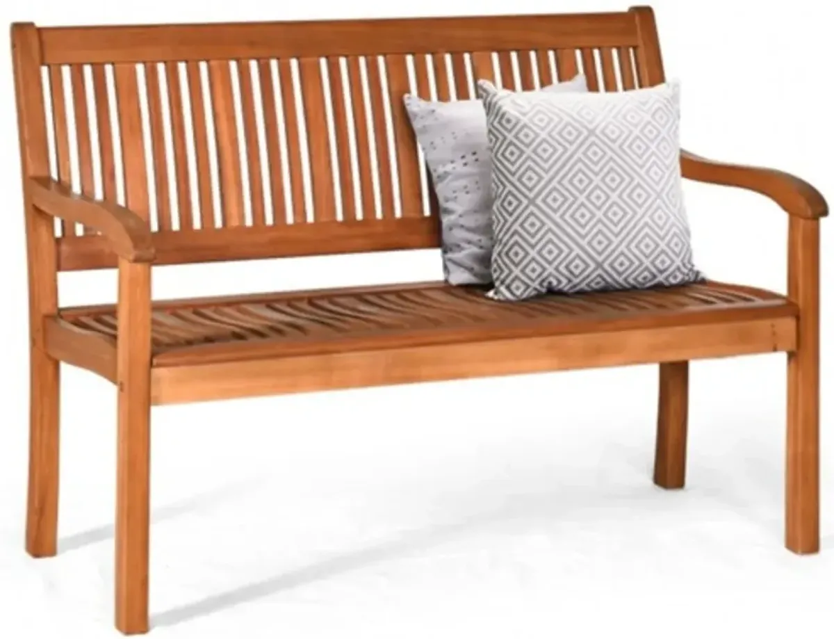 QuikFurn FarmHome Slatted 2 Seater Garden Eucalyptus Bench