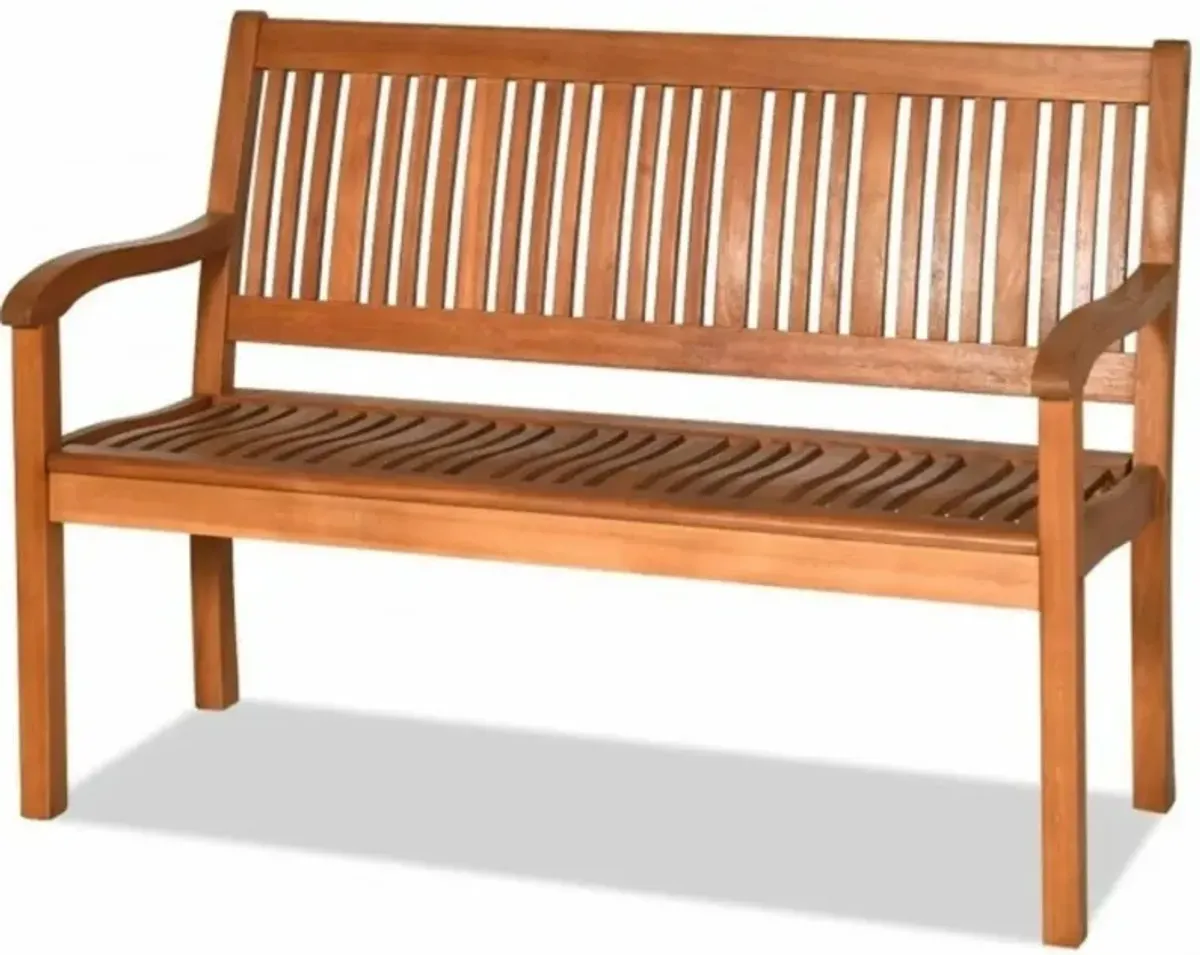 QuikFurn FarmHome Slatted 2 Seater Garden Eucalyptus Bench