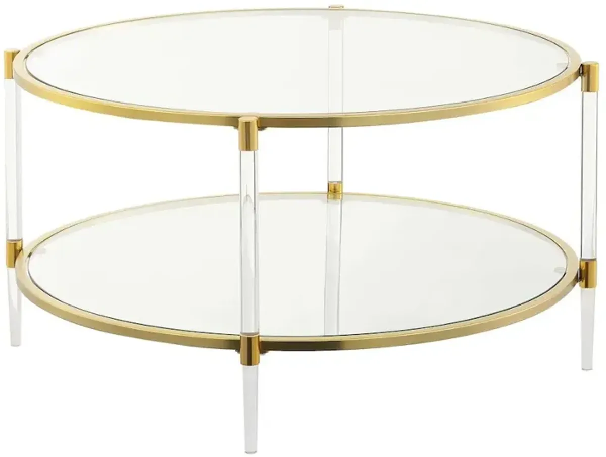 Convenience Concepts Royal Crest Acrylic Glass Coffee Table, Clear/Gold