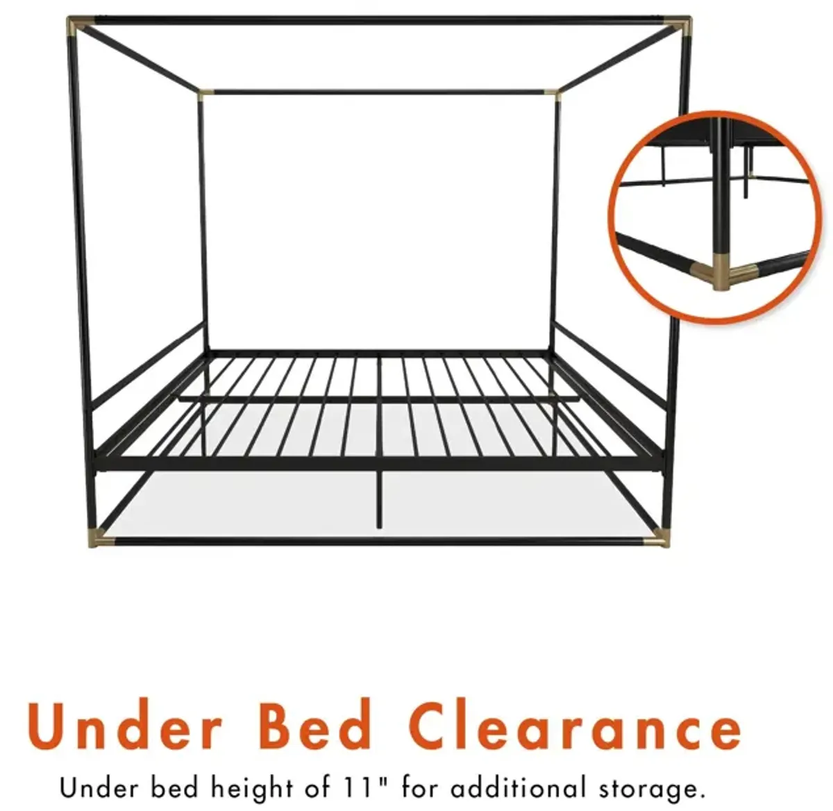 Celeste Canopy Metal Bed