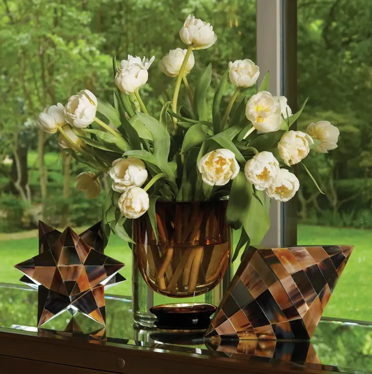 Thick Cylinder Vase- Brown Large