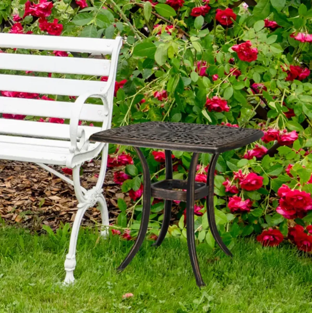 Phoenix Table Round Garden Cast Aluminum Table
