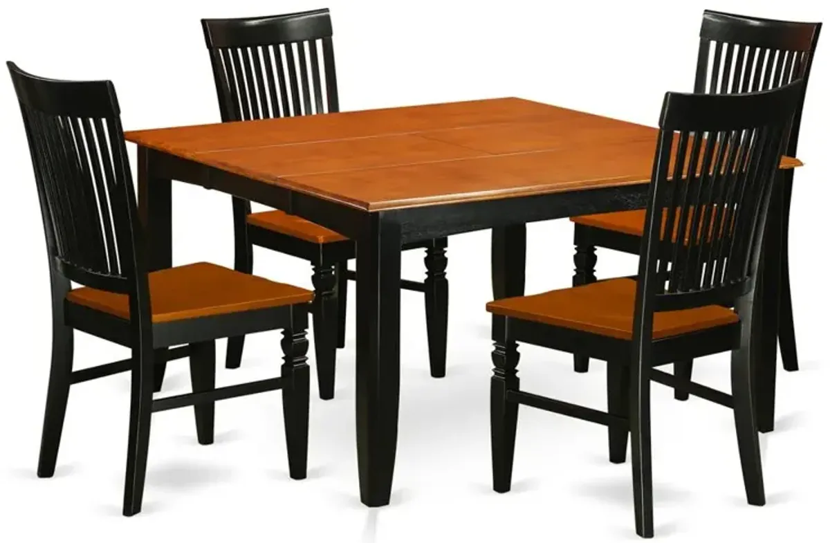 Dining Room Set Black & Cherry, PFWE5-BCH-W