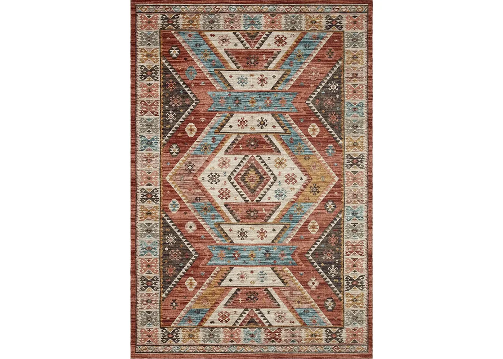 Zion ZIO05 Red/Multi 5' x 7'6" Rug