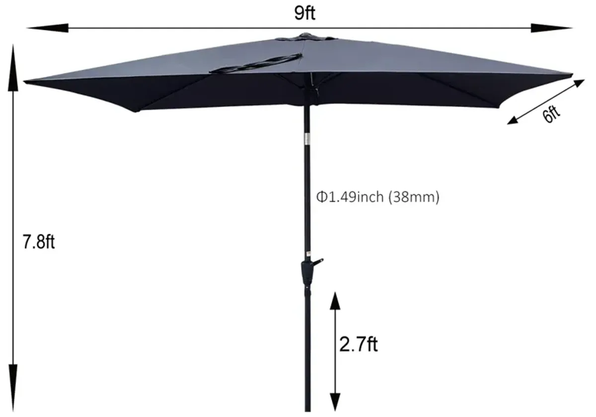 Waterproof Patio Umbrella with Tilt and Crank