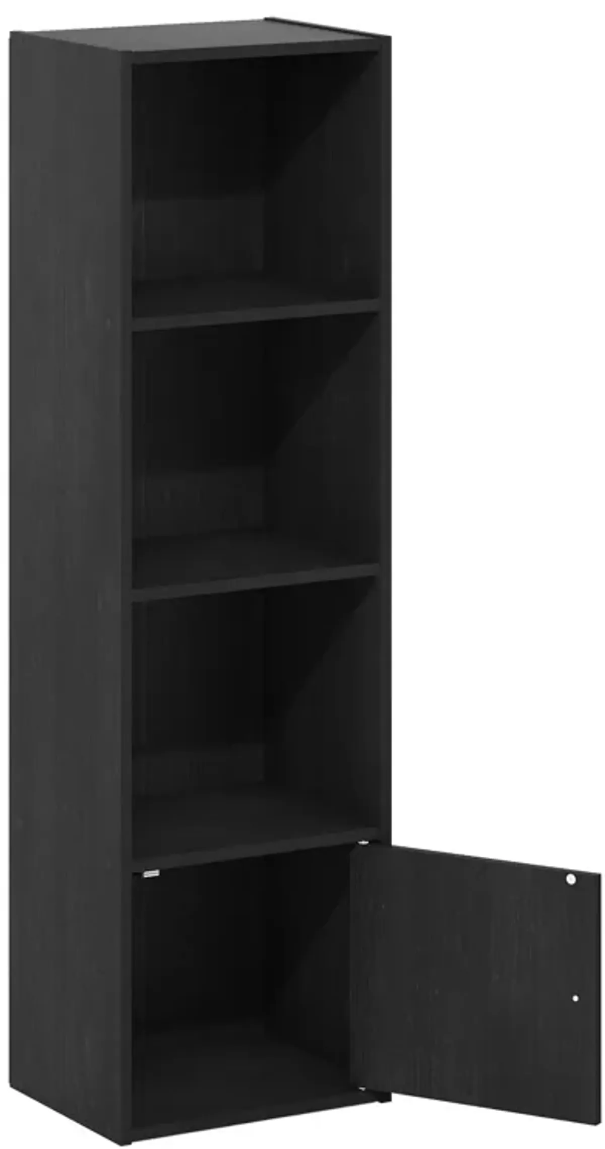 Furinno Luder Shelf Bookcase with 1 Door Storage Cabinet, Blackwood