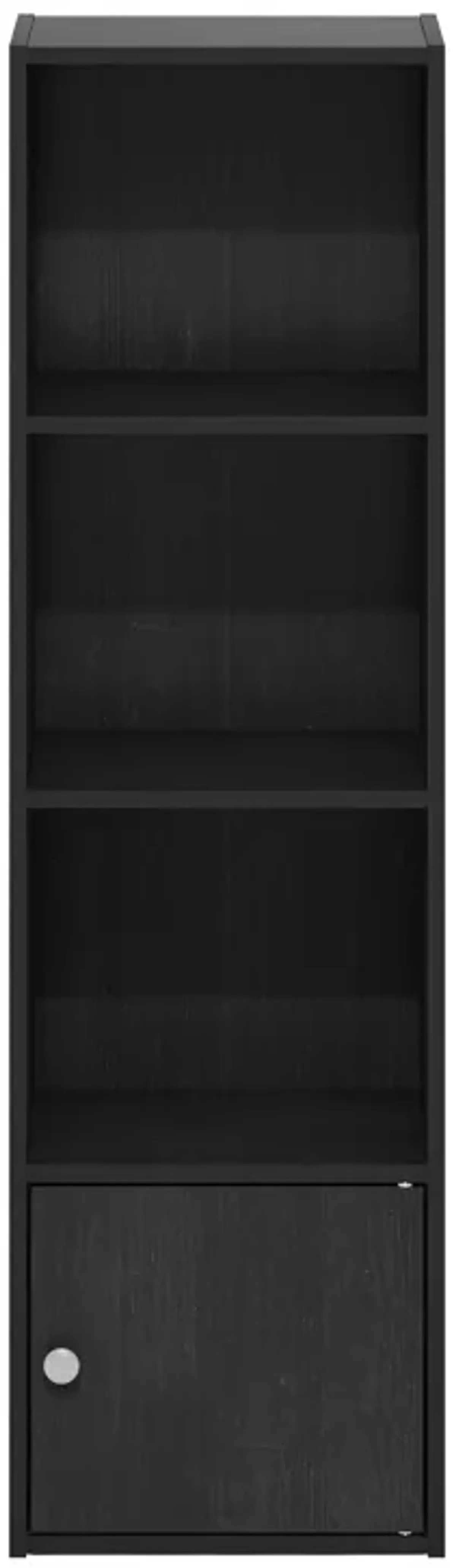 Furinno Luder Shelf Bookcase with 1 Door Storage Cabinet, Blackwood