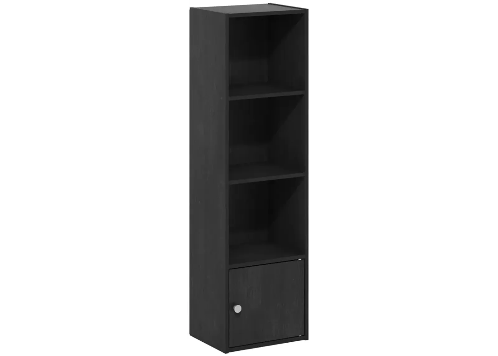 Furinno Luder Shelf Bookcase with 1 Door Storage Cabinet, Blackwood