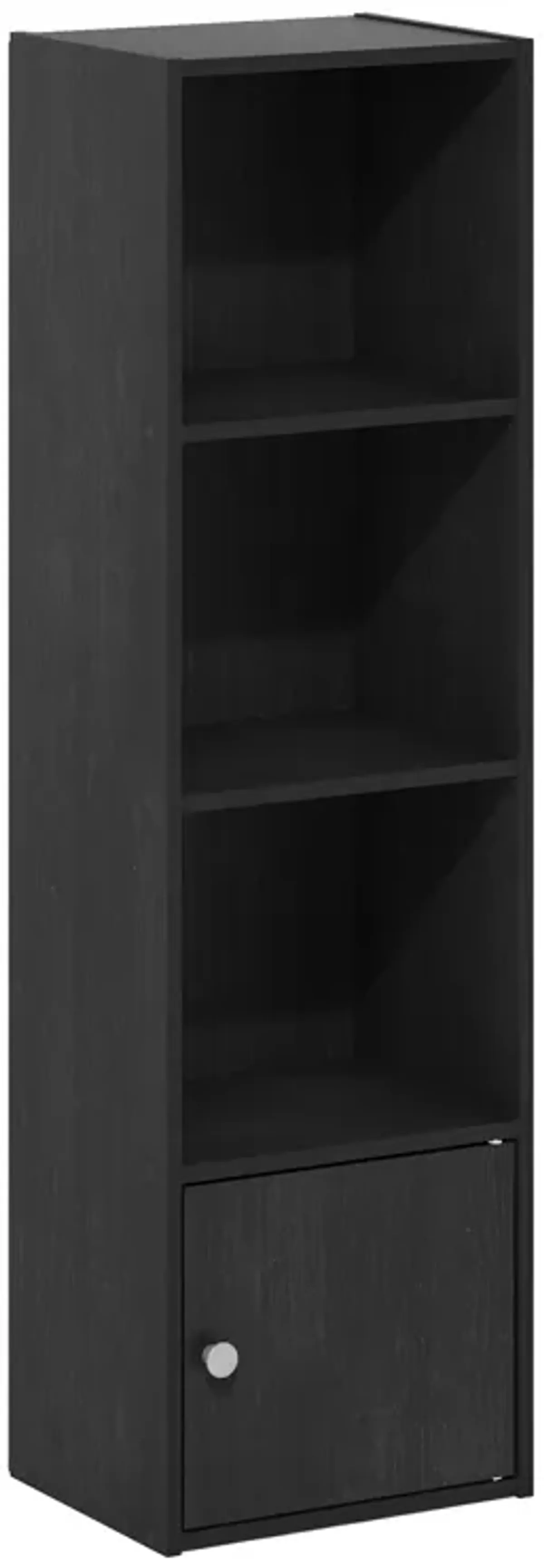 Furinno Luder Shelf Bookcase with 1 Door Storage Cabinet, Blackwood