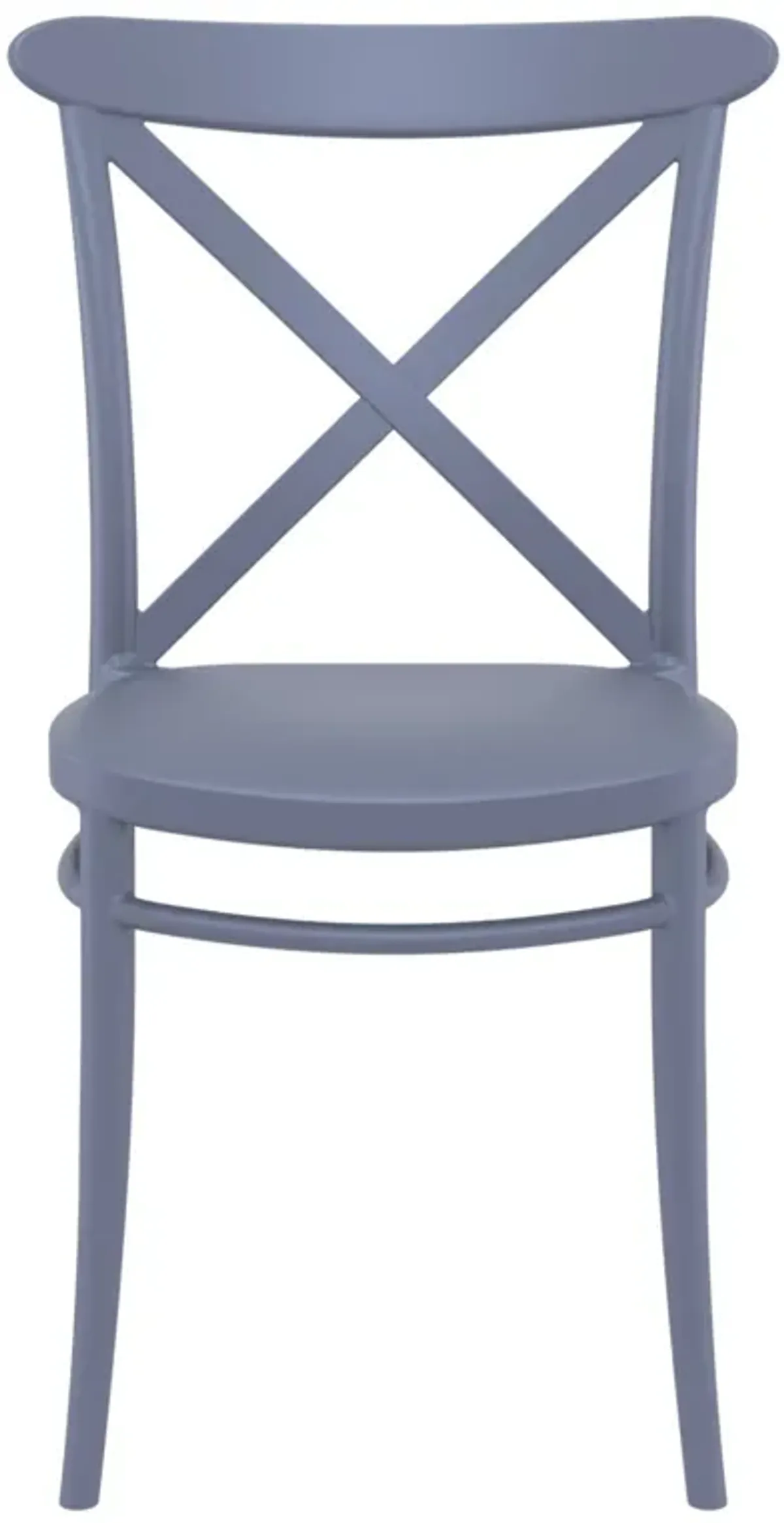 34.25" Black Patio Cross Armless Dining Chair