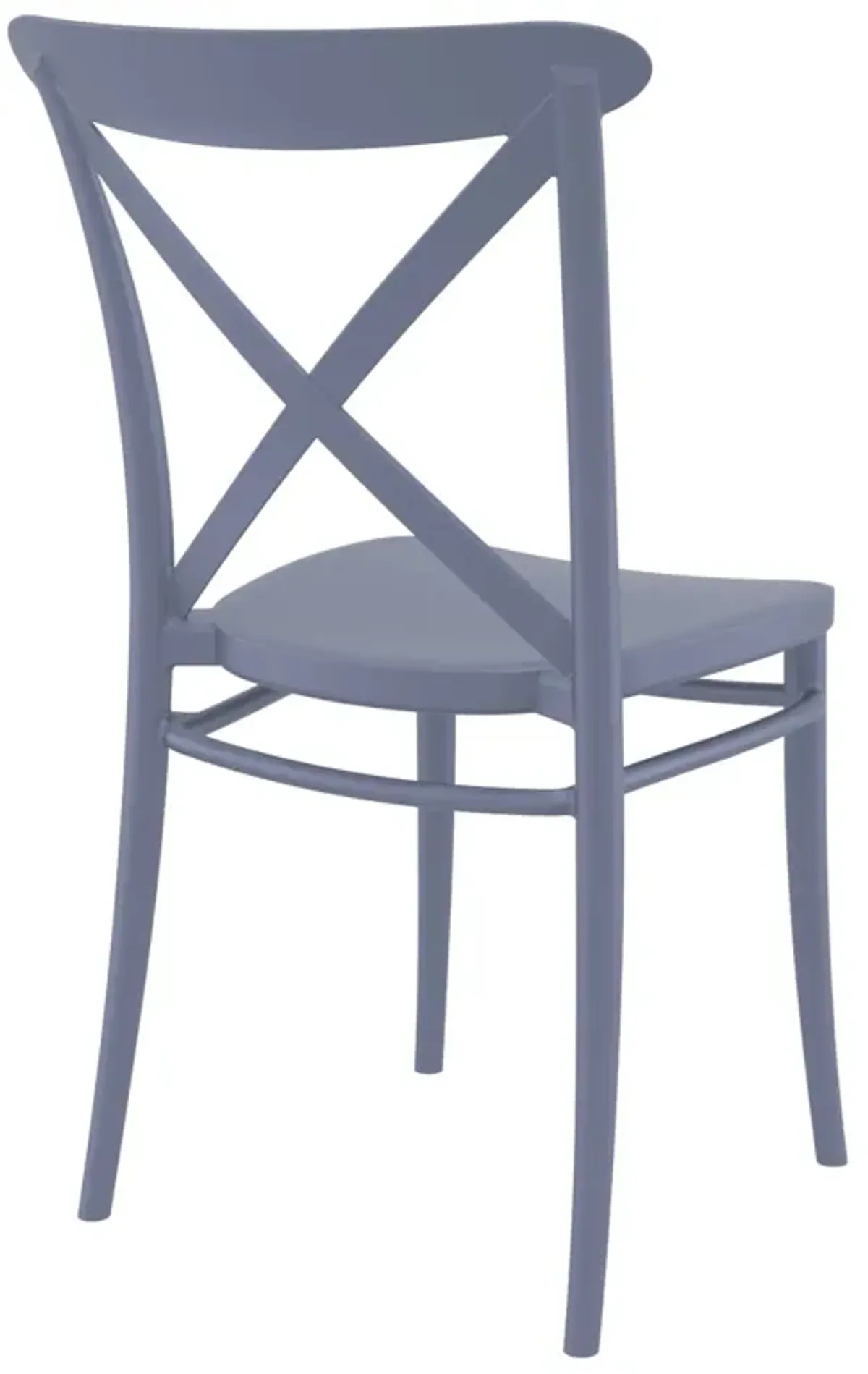 34.25" Black Patio Cross Armless Dining Chair