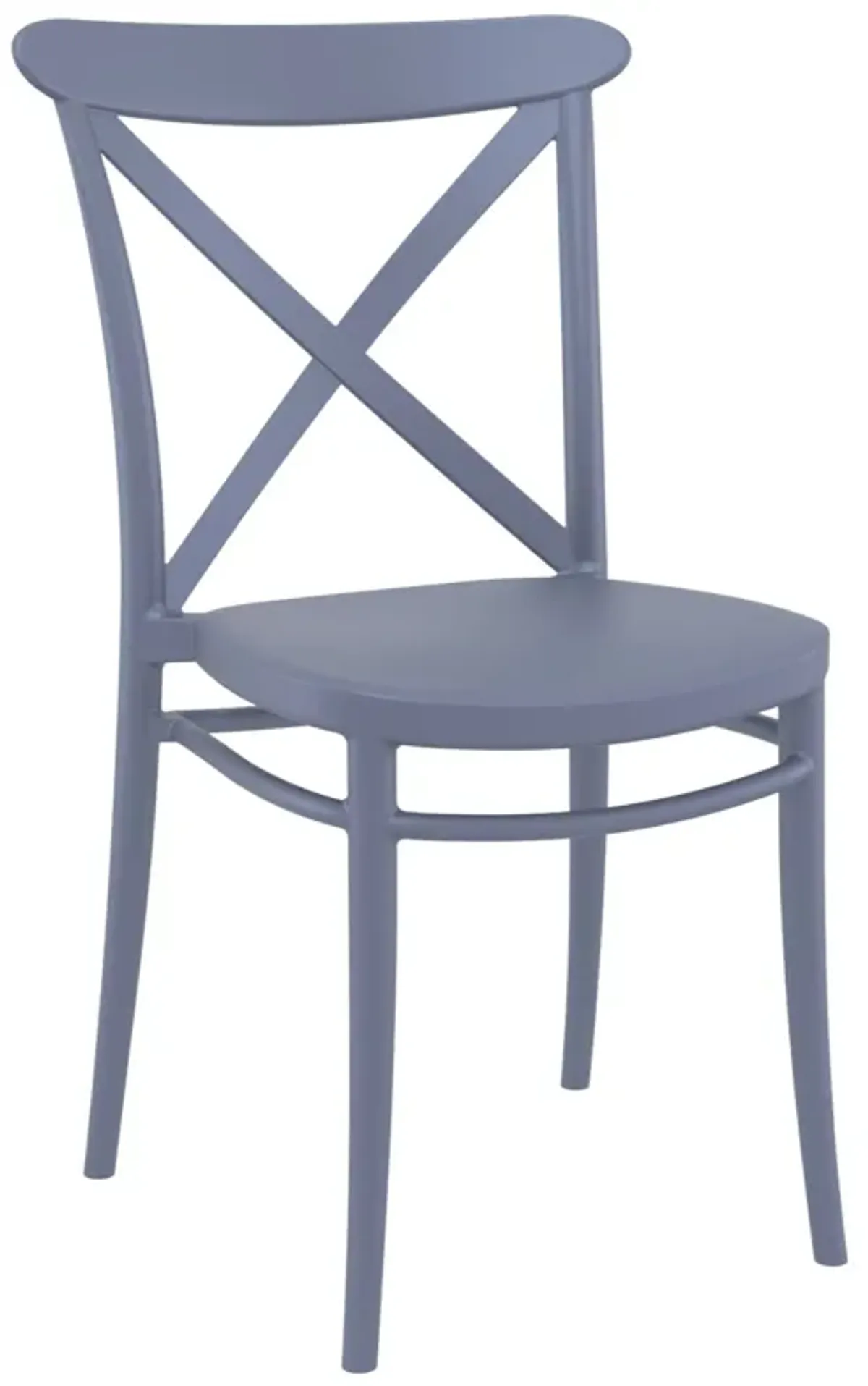 34.25" Black Patio Cross Armless Dining Chair