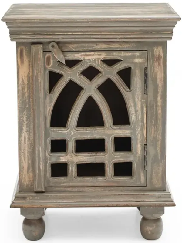 Merax Antique Grey Solid Mango Wood Nightstand