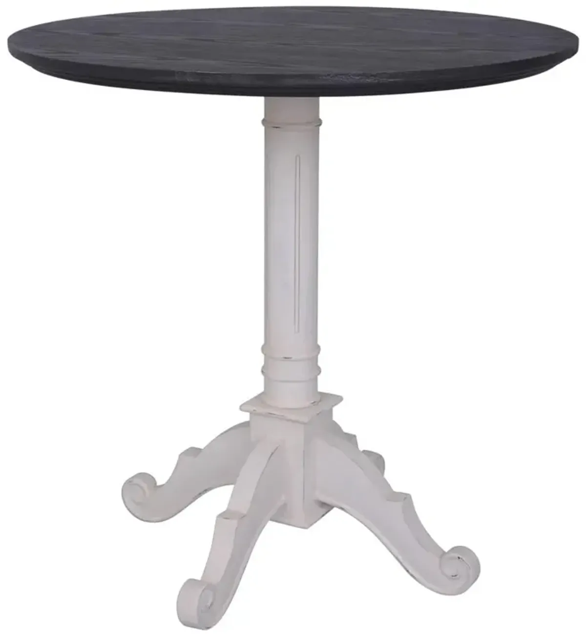 Ashbury Pedestal Base Table Antique White/Black