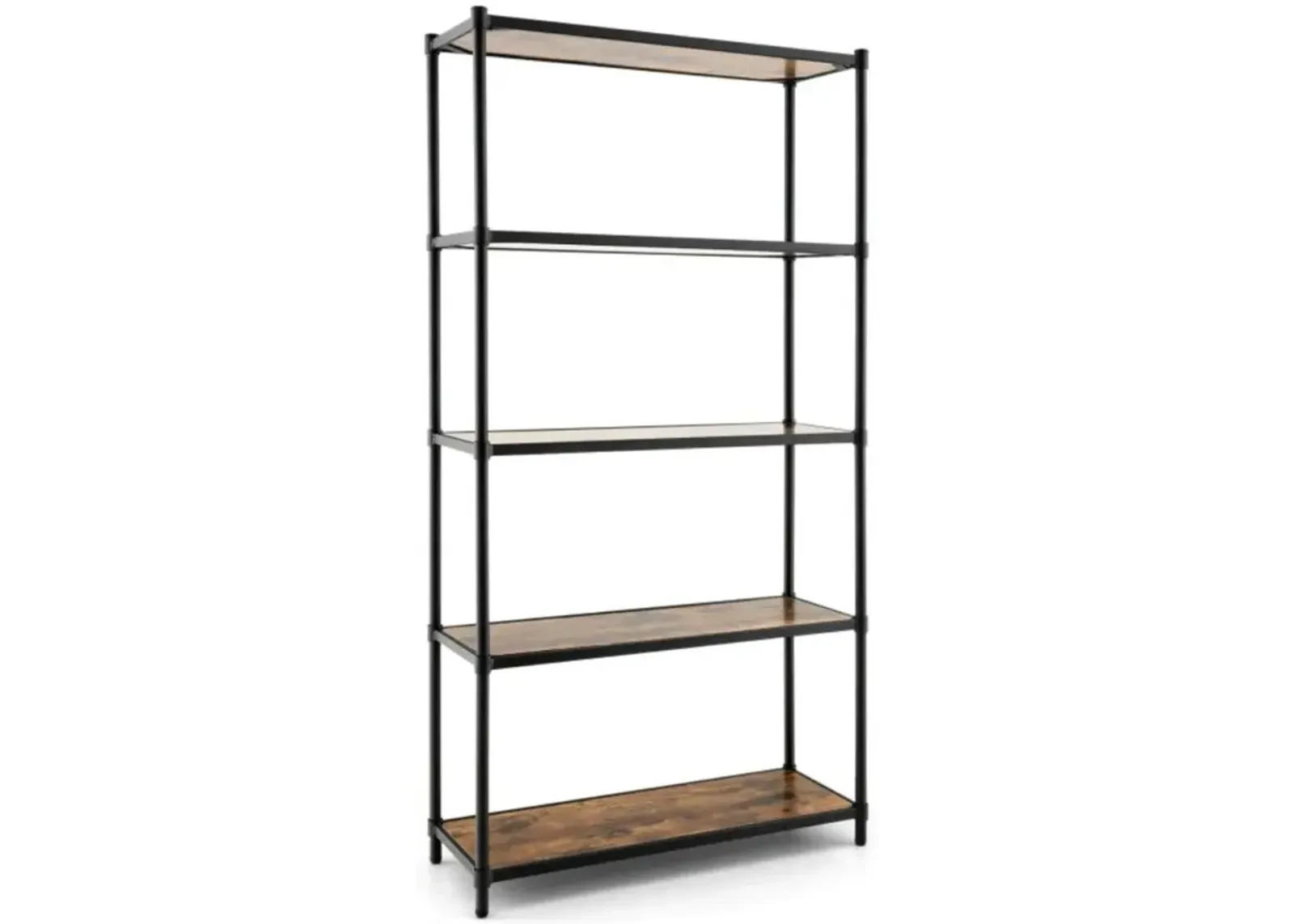 Hivvago 5 Tiers 61 Inch Multi-use Bookshelf with Metal Frame