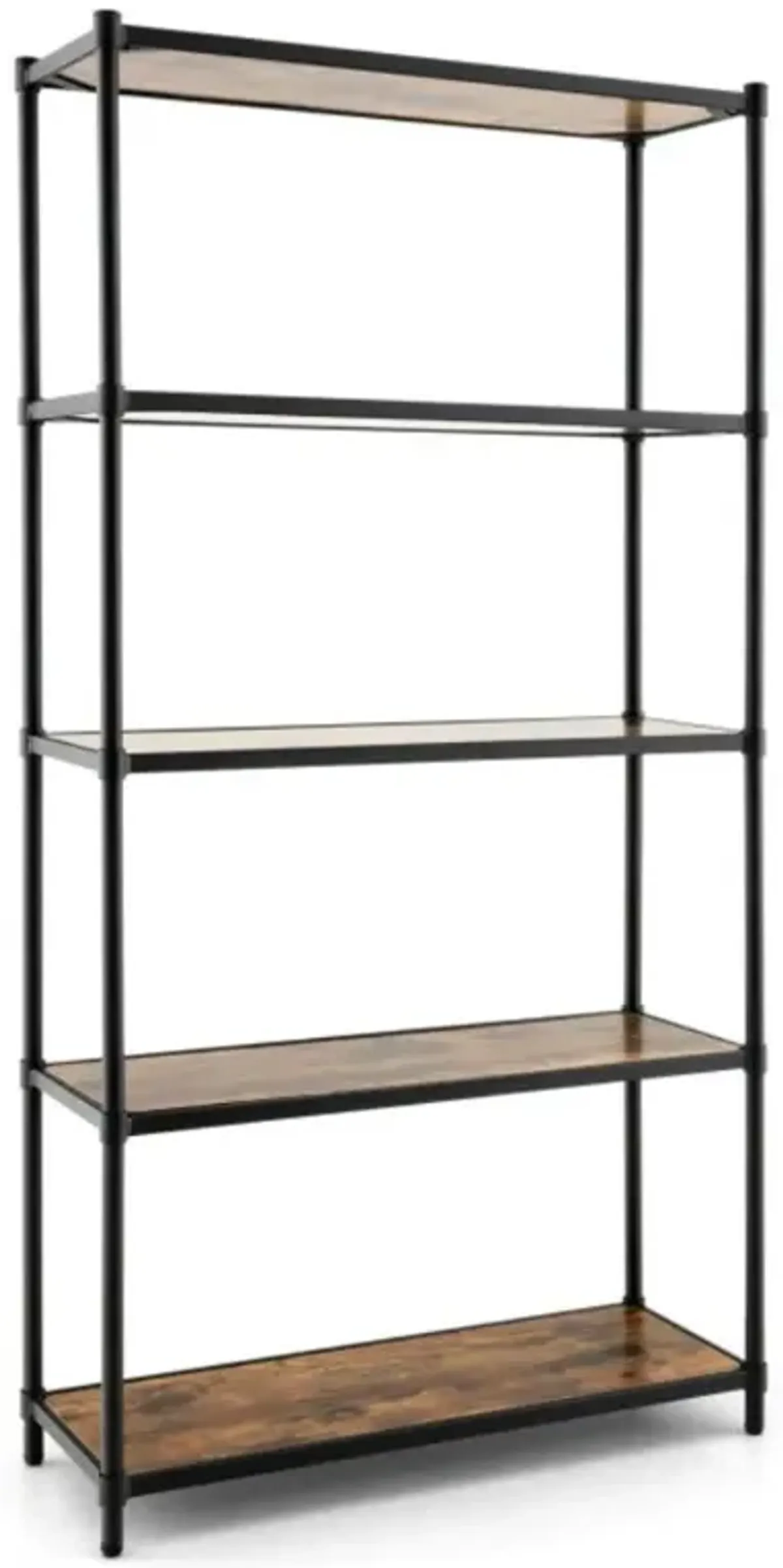 Hivvago 5 Tiers 61 Inch Multi-use Bookshelf with Metal Frame