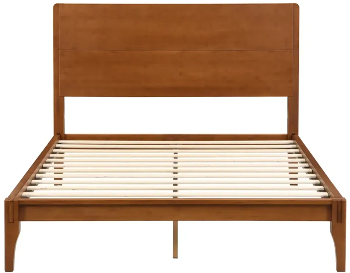 Merax Modern Bamboo Platform Bed with Headboard