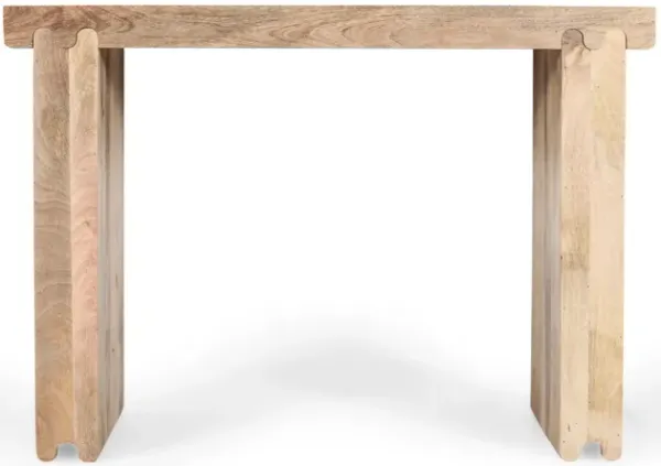Clihome Console Table, Farmhouse Mango Wood Entryway Table, 45-Inch Thickened Sofa Table, Minimalist Narrow Console Table for Entryway Hallway Living Room, Honey