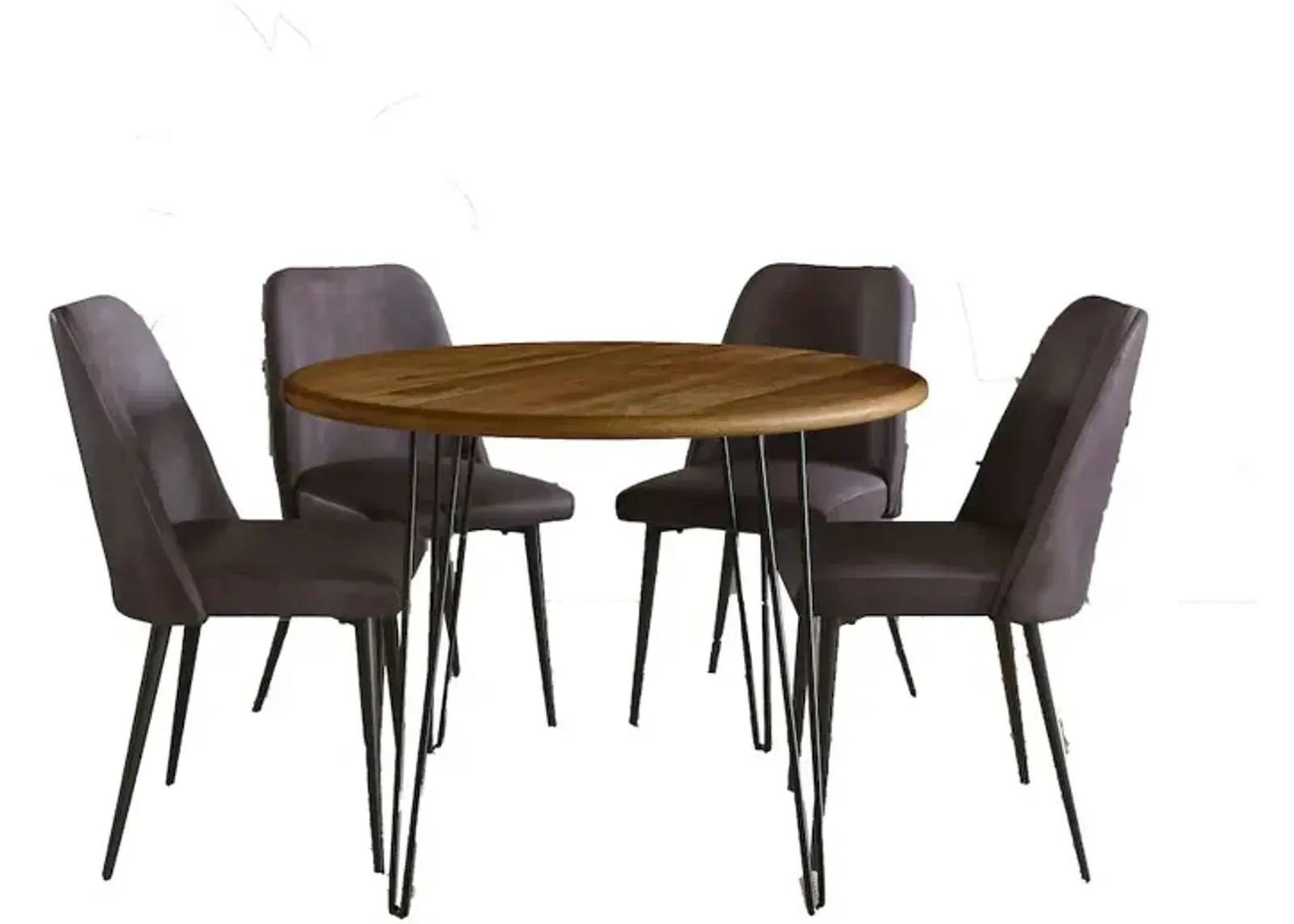 Jofran Five Piece 42 Round Mid-Century Modern Dining Set