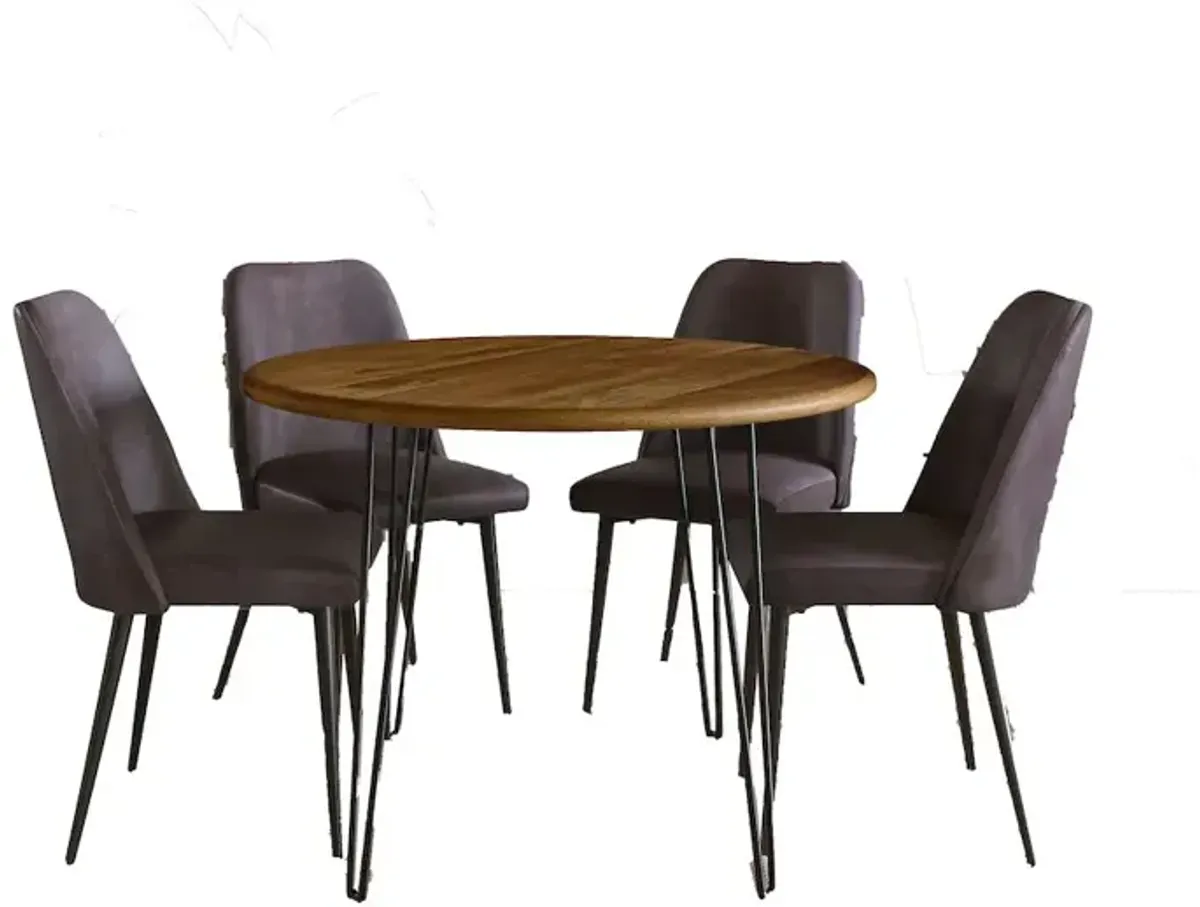 Jofran Five Piece 42 Round Mid-Century Modern Dining Set