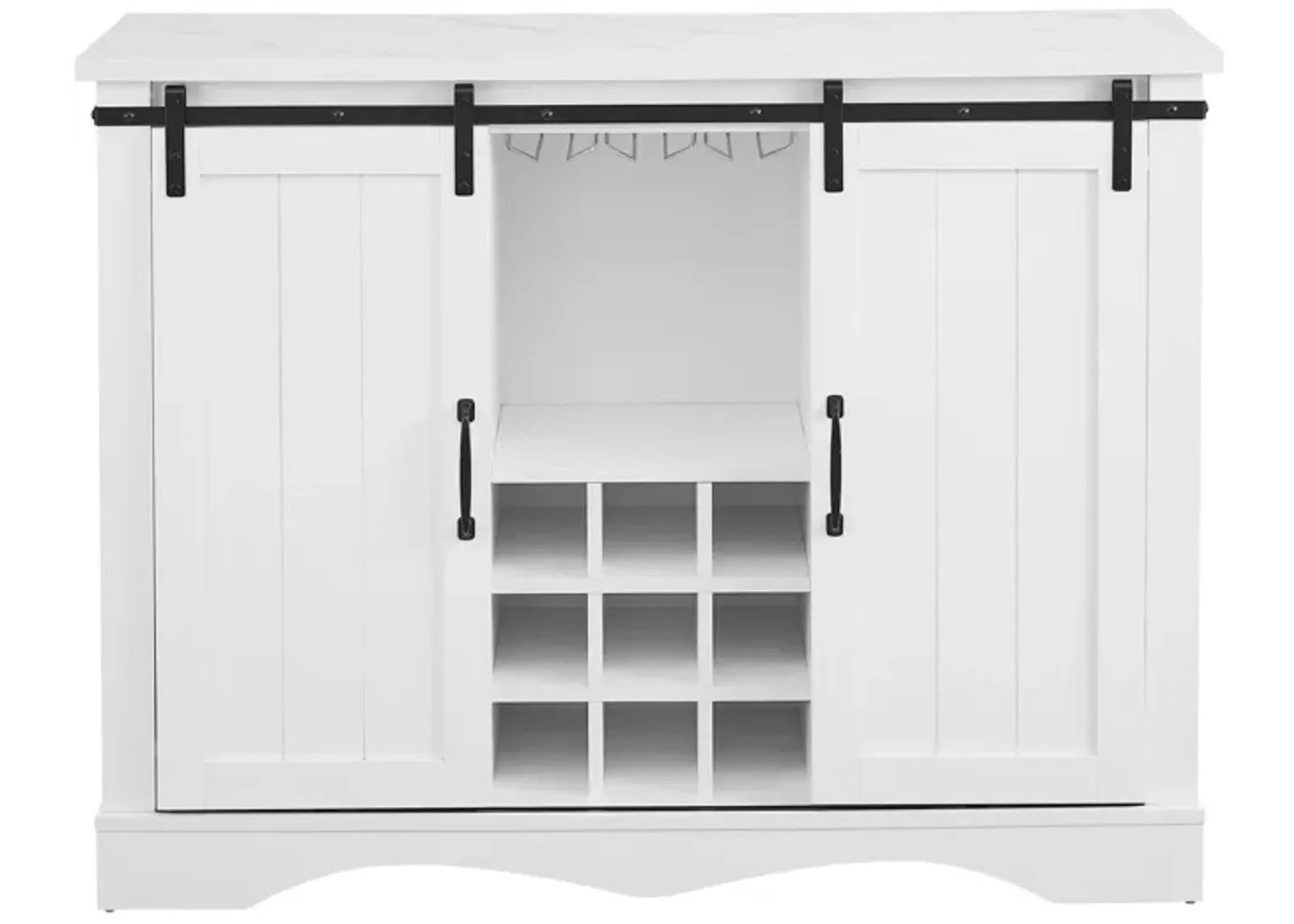 FESTIVO Rustic 47-inch Bar Cabinet with Sliding Barn Door