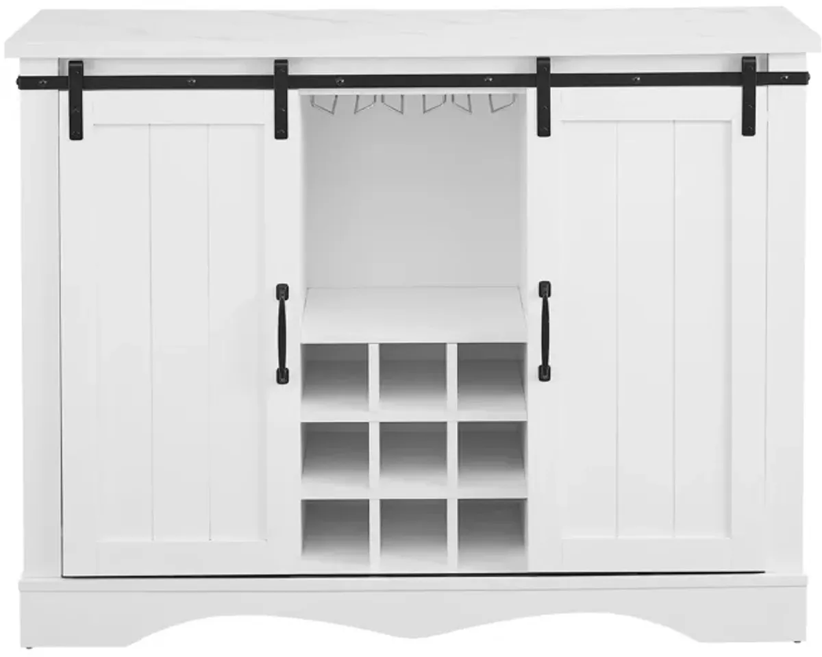 FESTIVO Rustic 47-inch Bar Cabinet with Sliding Barn Door