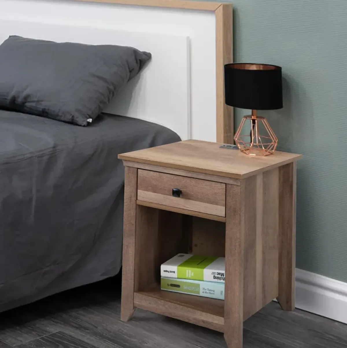 Jaxpety Farmhouse Style Nightstand