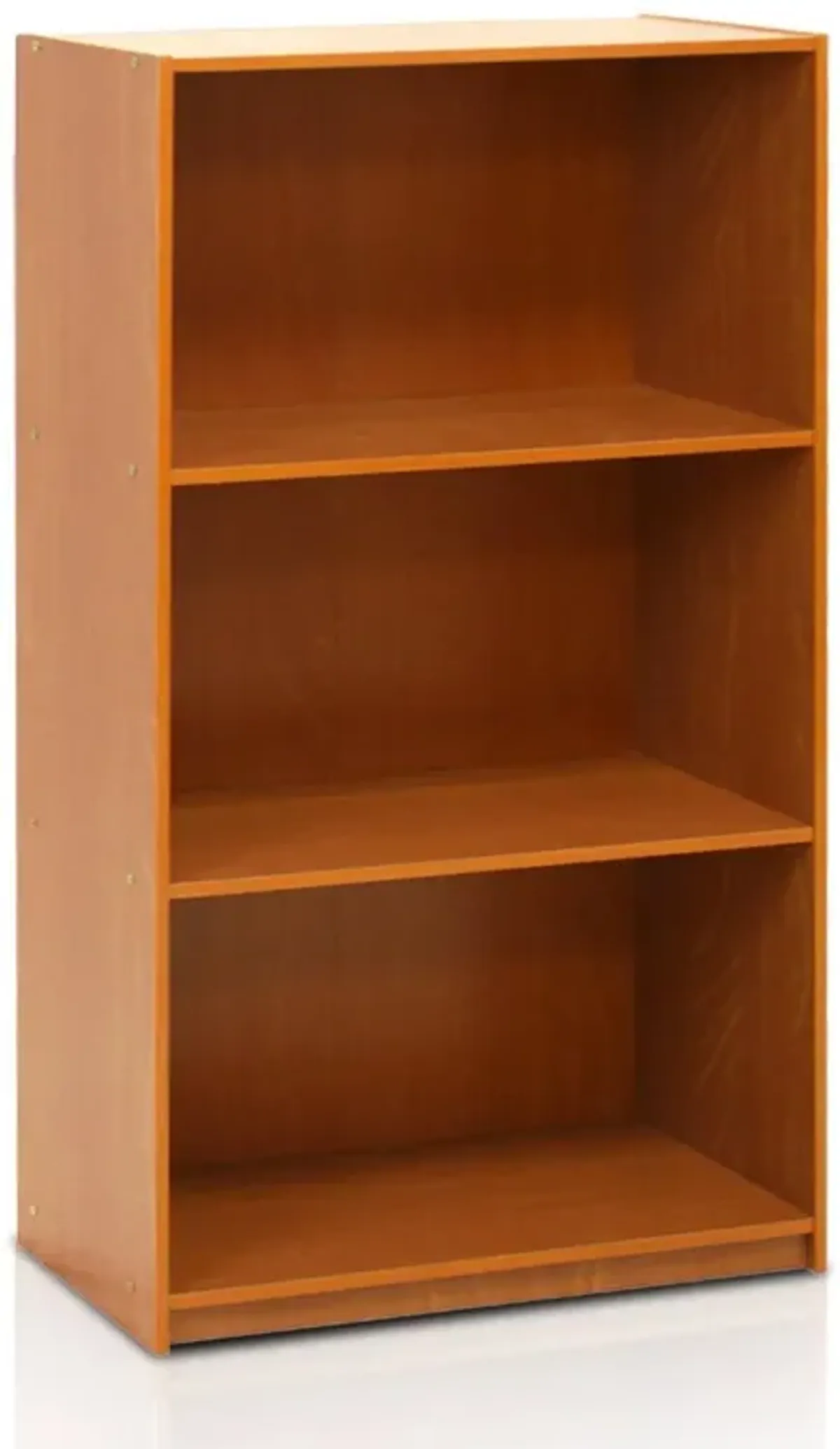 Modern 3 Shelf Bookcase in Light Cherry Wood Finish