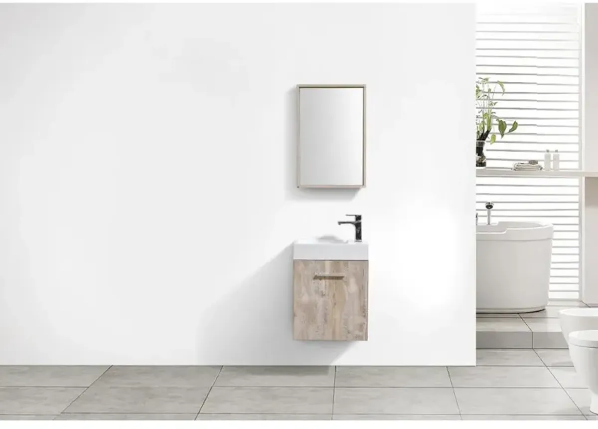 Kubebath Bliss 18 Nature Wood Wall Mount Modern Bathroom Vanity