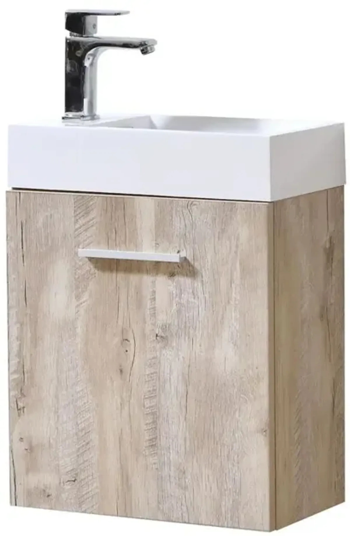 Kubebath Bliss 18 Nature Wood Wall Mount Modern Bathroom Vanity