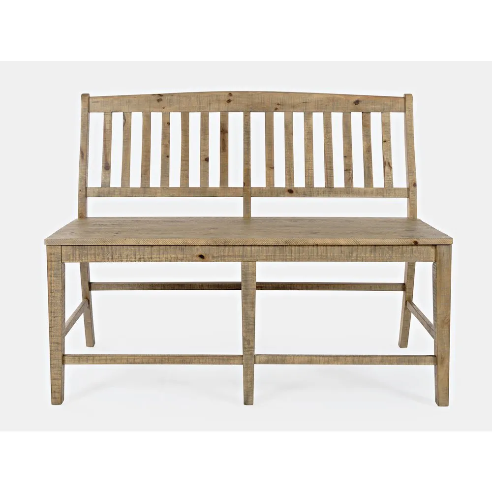 Jofran Carlyle Crossing Modern Rustic Solid Wood Slatback Counter Height Bench