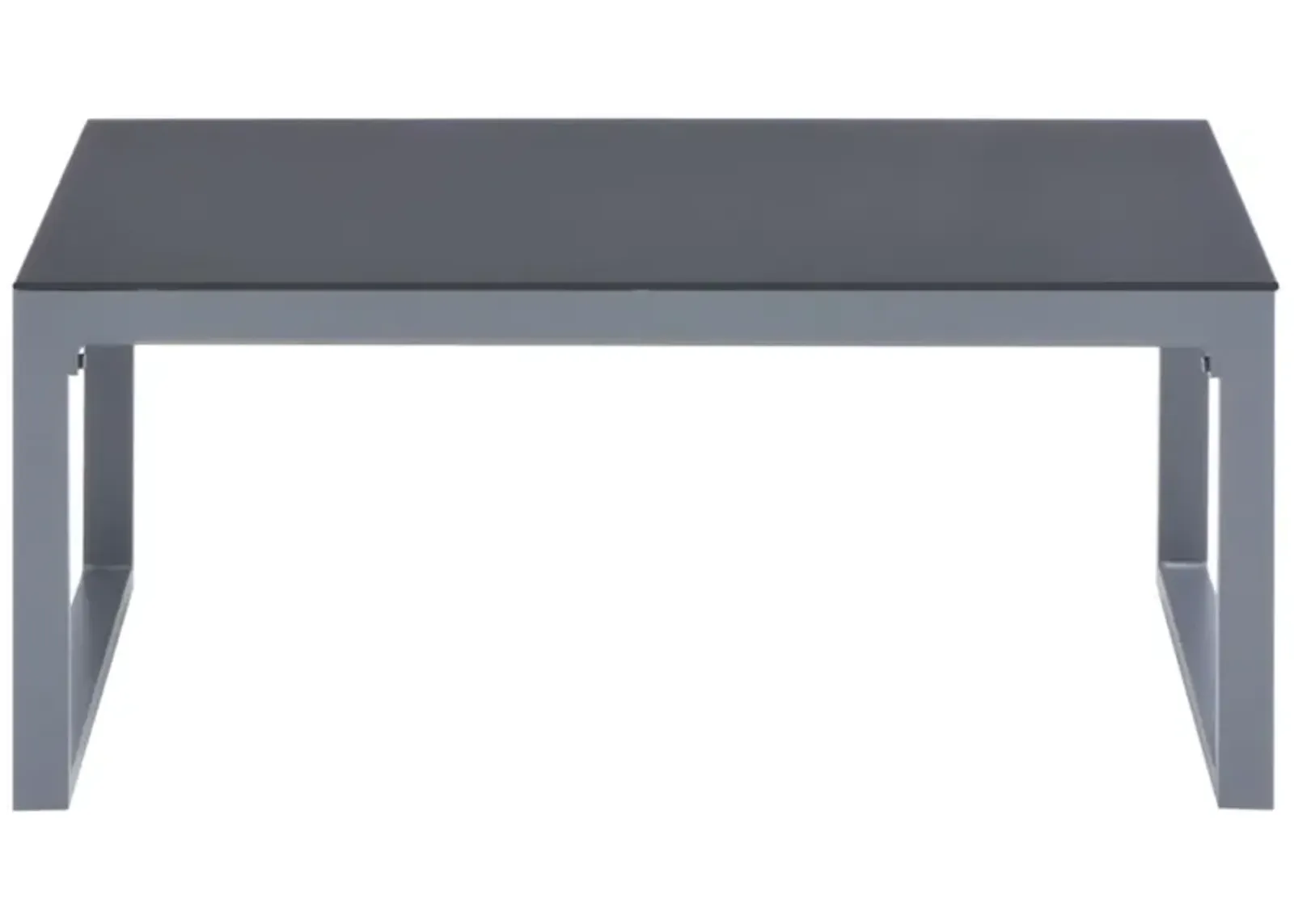 vidaXL Scandinavian-Style Coffee Table - Powder-Coated Aluminum and Glass - Gray - Lightweight - Rectangular - Versatile Use - 35.4"x19.7"x15.7"