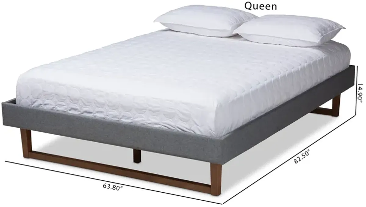 Baxton Studio Liliya Mid-Century Modern Walnut Brown Finished Wood King Size Platform Bed Frame