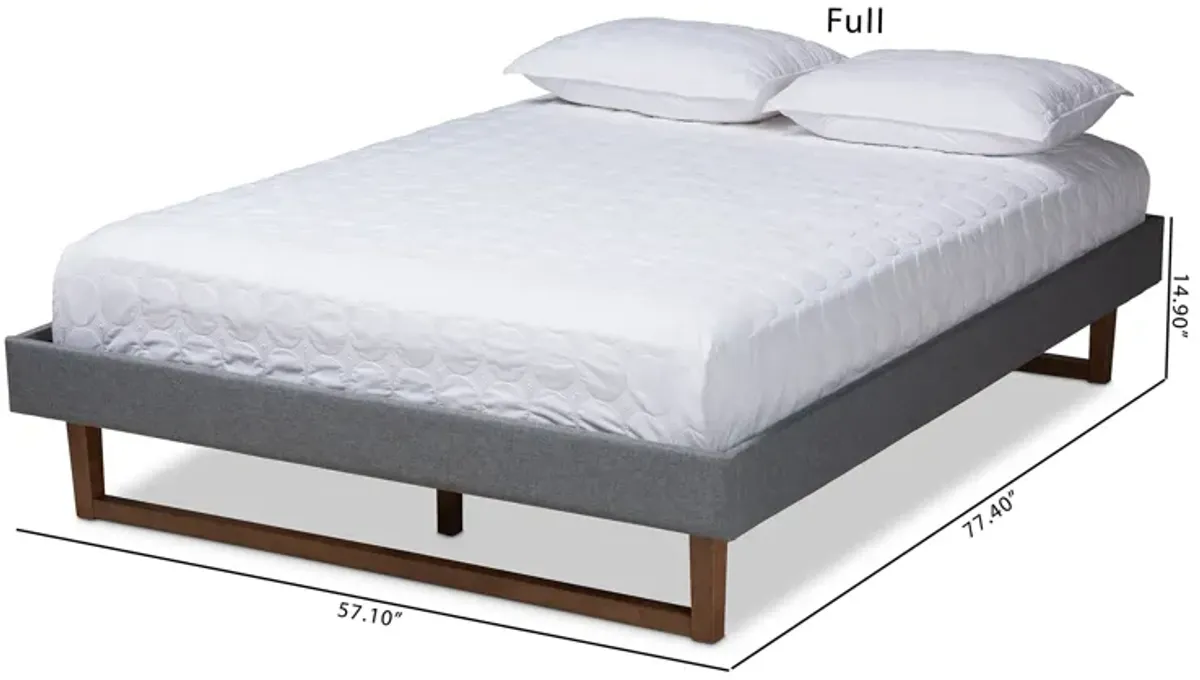 Baxton Studio Liliya Mid-Century Modern Walnut Brown Finished Wood King Size Platform Bed Frame