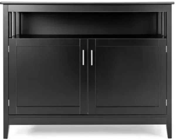 Wooden 2-Door Buffet Sideboard with Open Storage Shelf Stylish Dining Room Storage Solution