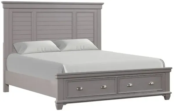 New Classic Furniture Jamestown Wood California King Storage Bed, Gray