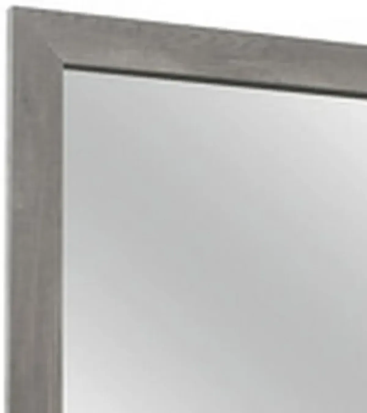 Adia 40 Inch Modern Accent Mirror, Sleek Textured Frame, Rustic Gray Veneer-Benzara