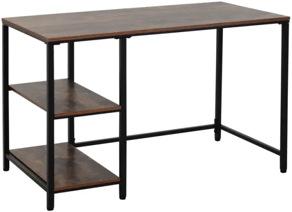 Industrial Workspace: 47" Computer Desk with 2 Storage Shelves