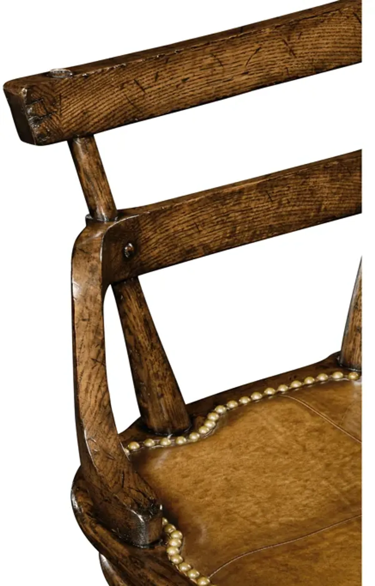 Buckingham Studded Leather Barstool